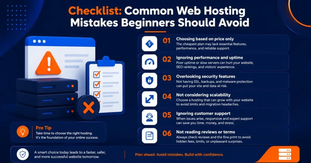 What is Web Hosting in 2026? A Visual Checklist of the Most Common Web Hosting Mistakes for Beginners**
