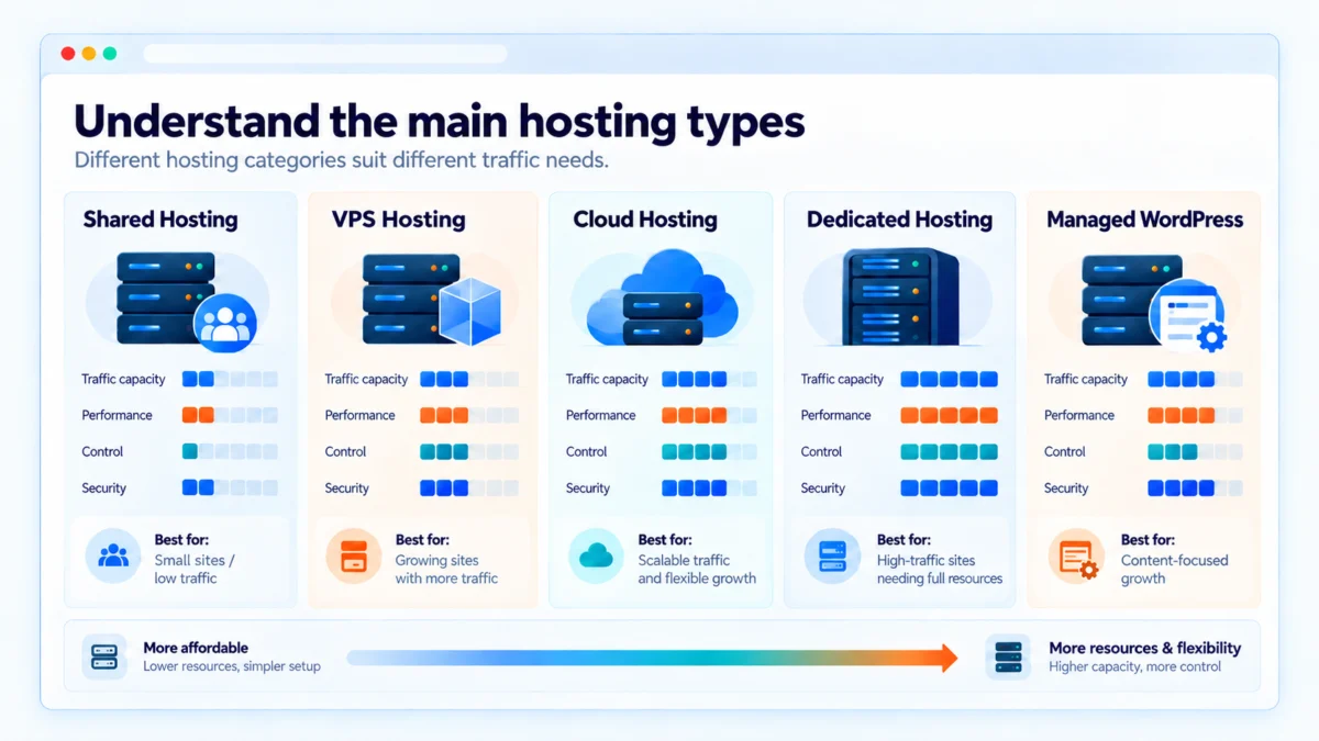 2. Understand the main hosting types editorial illustration