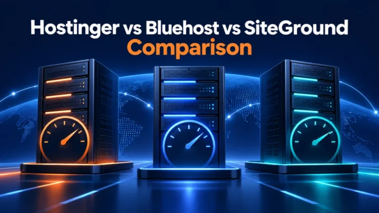 hostinger vs bluehost vs siteground: independent HostChoices editorial illustration